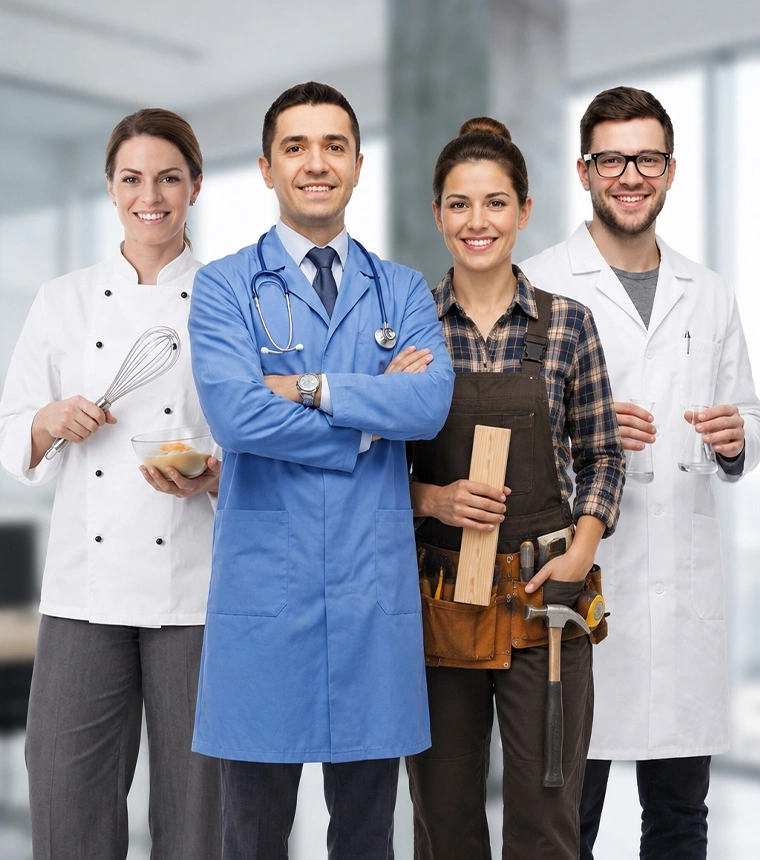 Skilled professionals representing diverse migration pathways to Australia